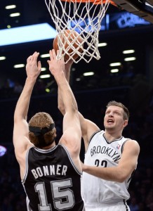 Mirza Teletovic dunks on the Spurs